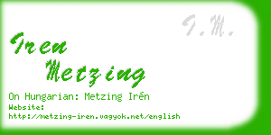 iren metzing business card